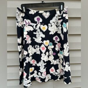 Vintage Cacharel size 30 black 100% silk character skirt novelty French